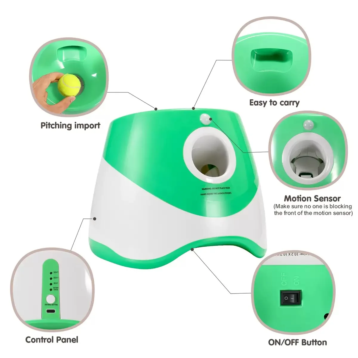 lançador automático de bolas para cães