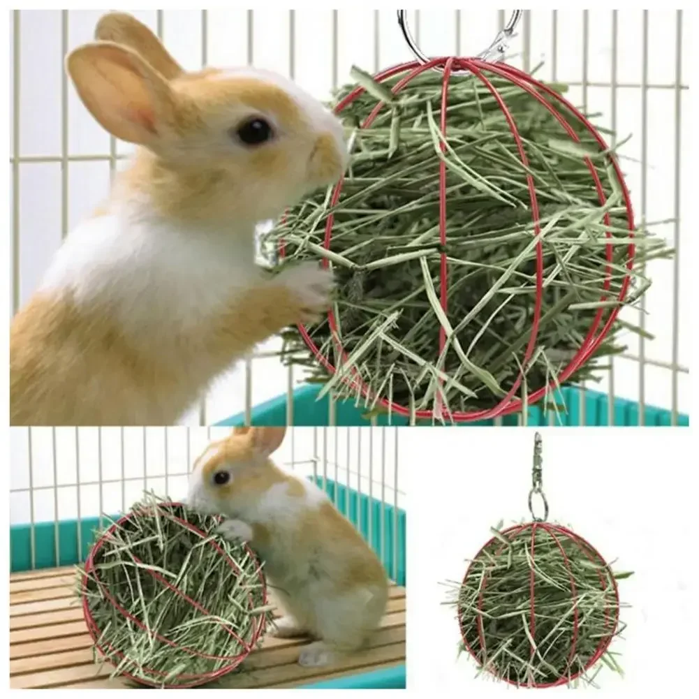 Bola de Grama para Roedores de Metal 6 cm com Corrente para Gaiola - Imagem 3
