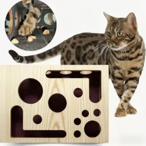 brinquedo labirinto de madeira para gatos