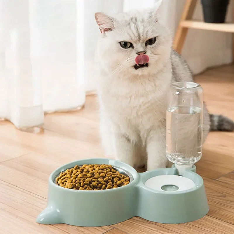 Comedouro Bebedouro Automático para Cães e Gatos Azul Aço Inox - Imagem 3