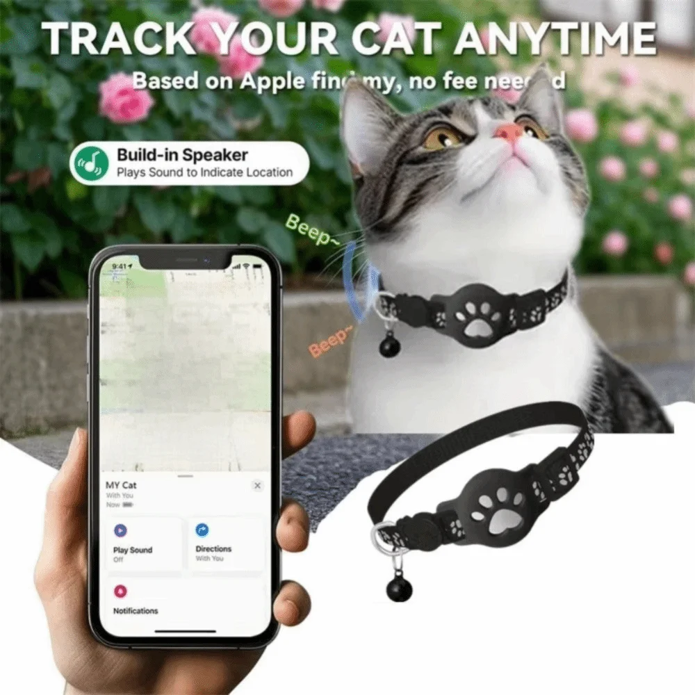 Coleira para Gatos com Suporte para AirTag e Faixas Refletivas - Imagem 3