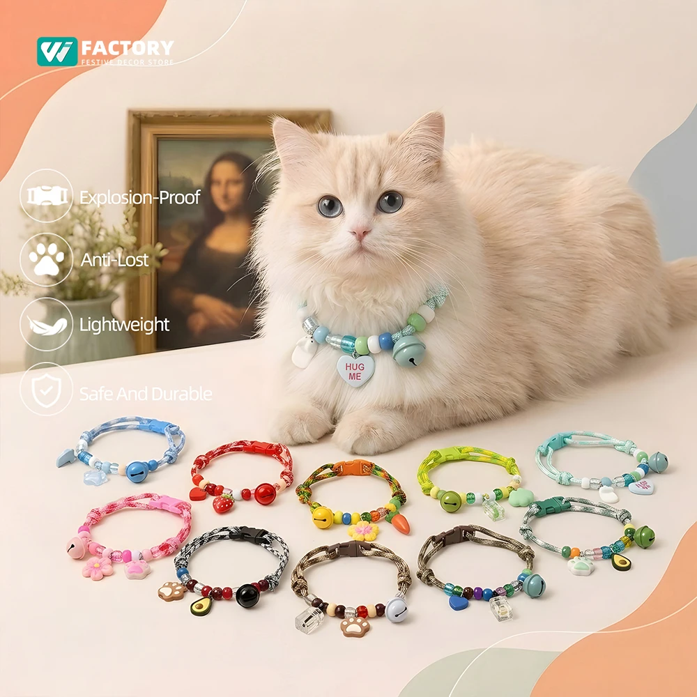 coleira de corda trançada para cães e gatos