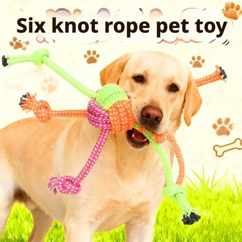 Brinquedo de Corda para Cães com Franjas Verdes e Laranjas - Imagem 3
