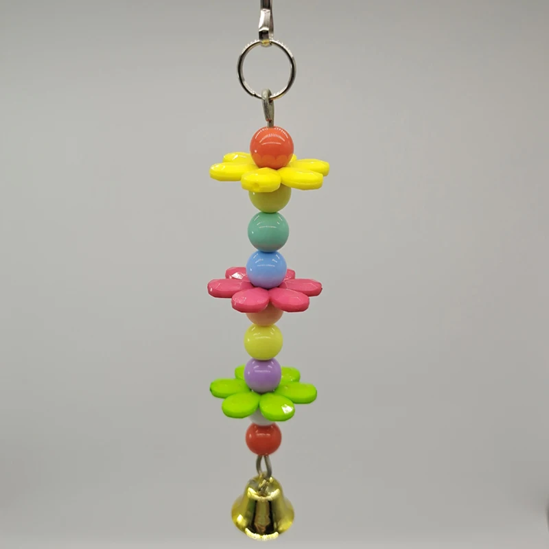 Brinquedo para Pássaros com Sino e Flores de Acrílico para Gaiola - Image 4
