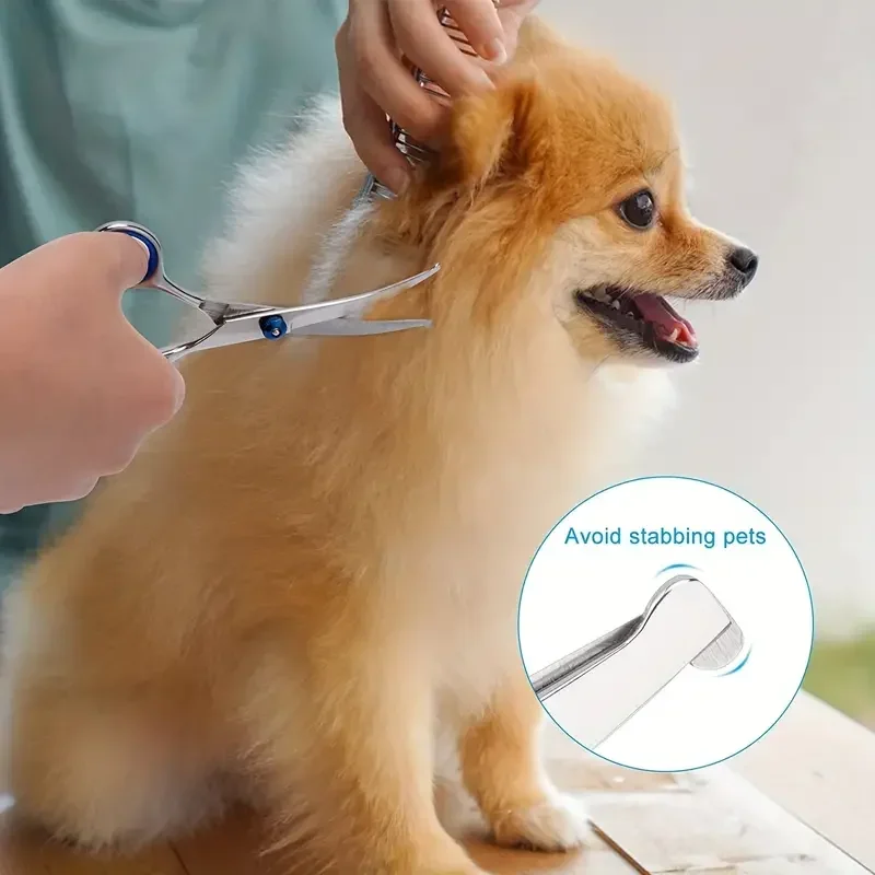 Tesoura para Tosa de Cães Aço Inoxidável 7 Polegadas Ponta Arredondada - Imagem 6