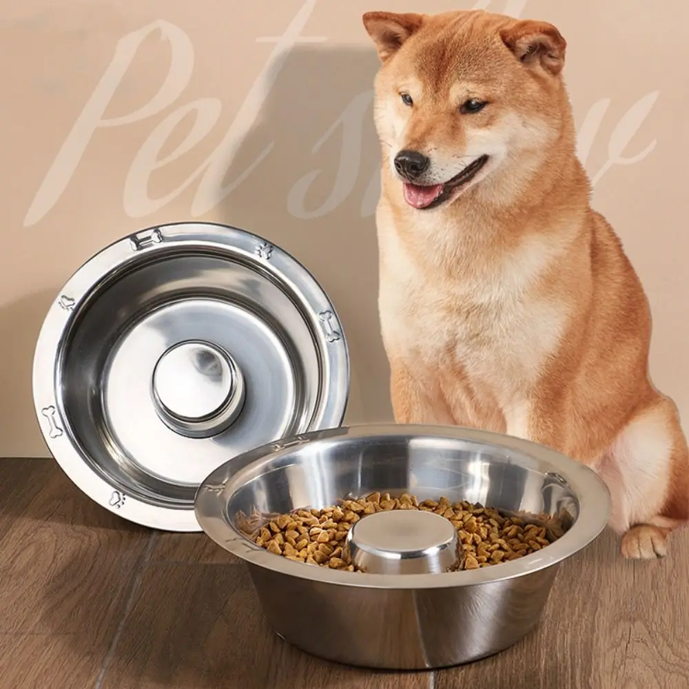 Tigela Alimentadora Lenta para Cães e Gatos de Aço Inoxidável Antiderrapante - Imagem 5