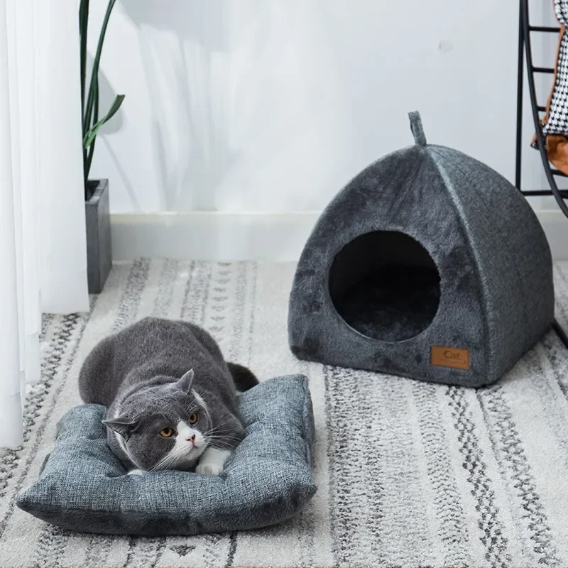 Cama Toca para Gatos e Cães Pequenos Acolchoada - Imagem 2