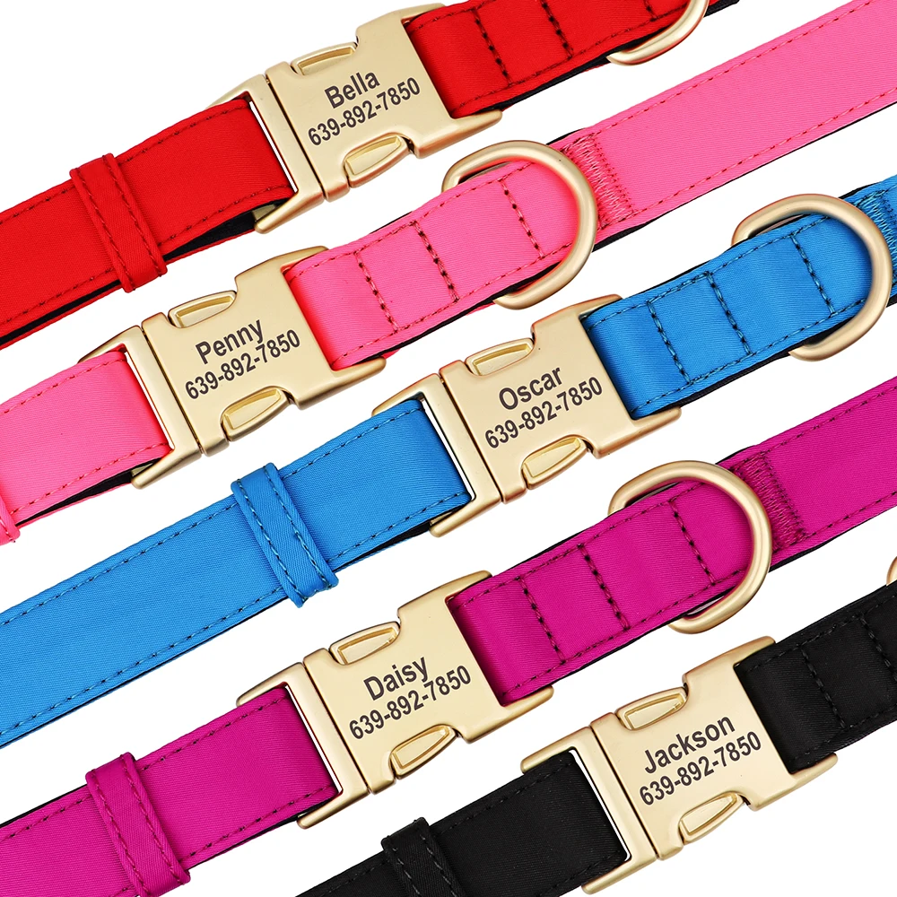 Coleira de Nylon para Cães Pequenos e Médios com Placa de Identificação Personalizada - Imagem 4