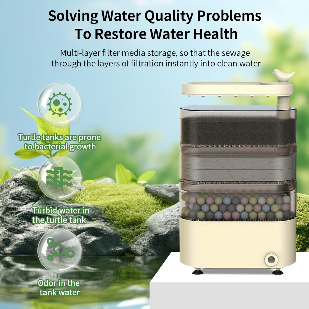 Filtro Cascata para Tanque de Tartaruga 3 em 1 Baixa Água - Image 3