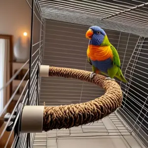 poleiro de sisal dobrável para pássaros