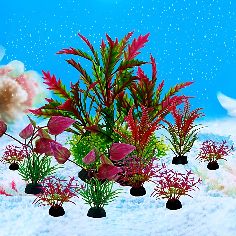 Plantas Artificiais para Aquário Kit 10 Unidades em Cores Mistas - Image 2