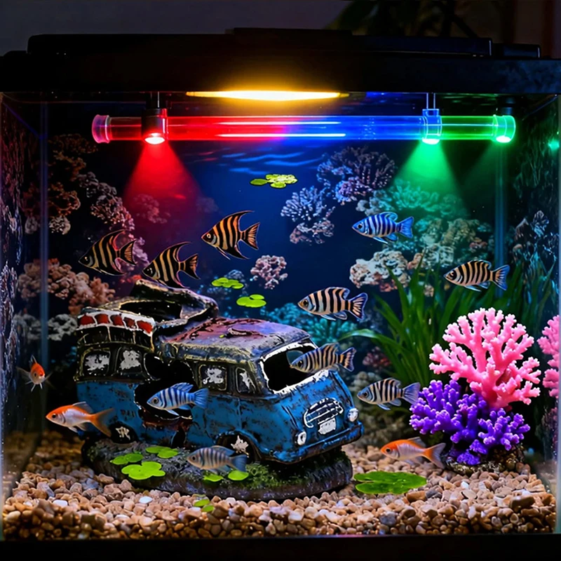 Ornamento de Aquário Carro Acidentado de Resina com Esconderijo - Imagem 6