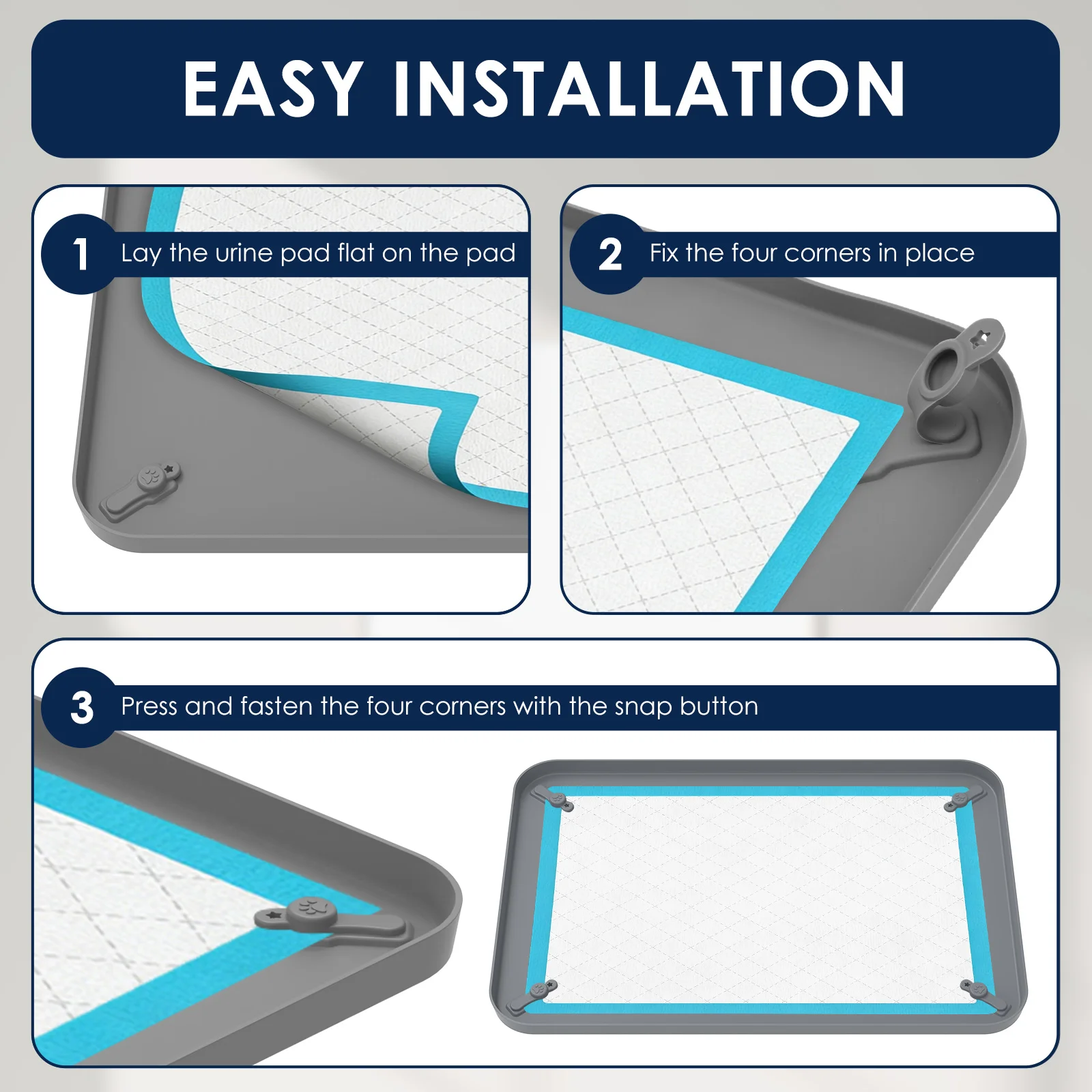 Suporte de Silicone para Tapete Higiênico de Cães com Borda Elevada - Imagem 4