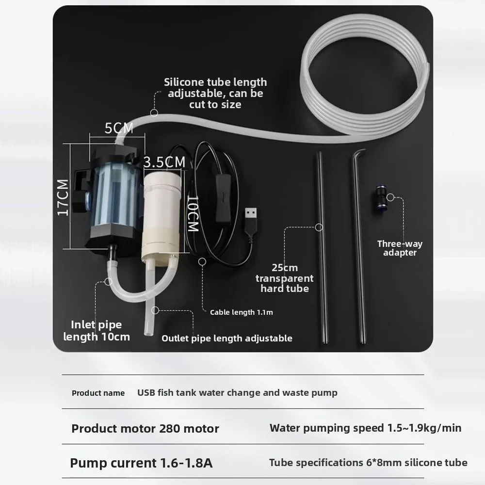 Trocador de Água Portátil para Aquário USB 280 GPH com Gancho - Imagem 6
