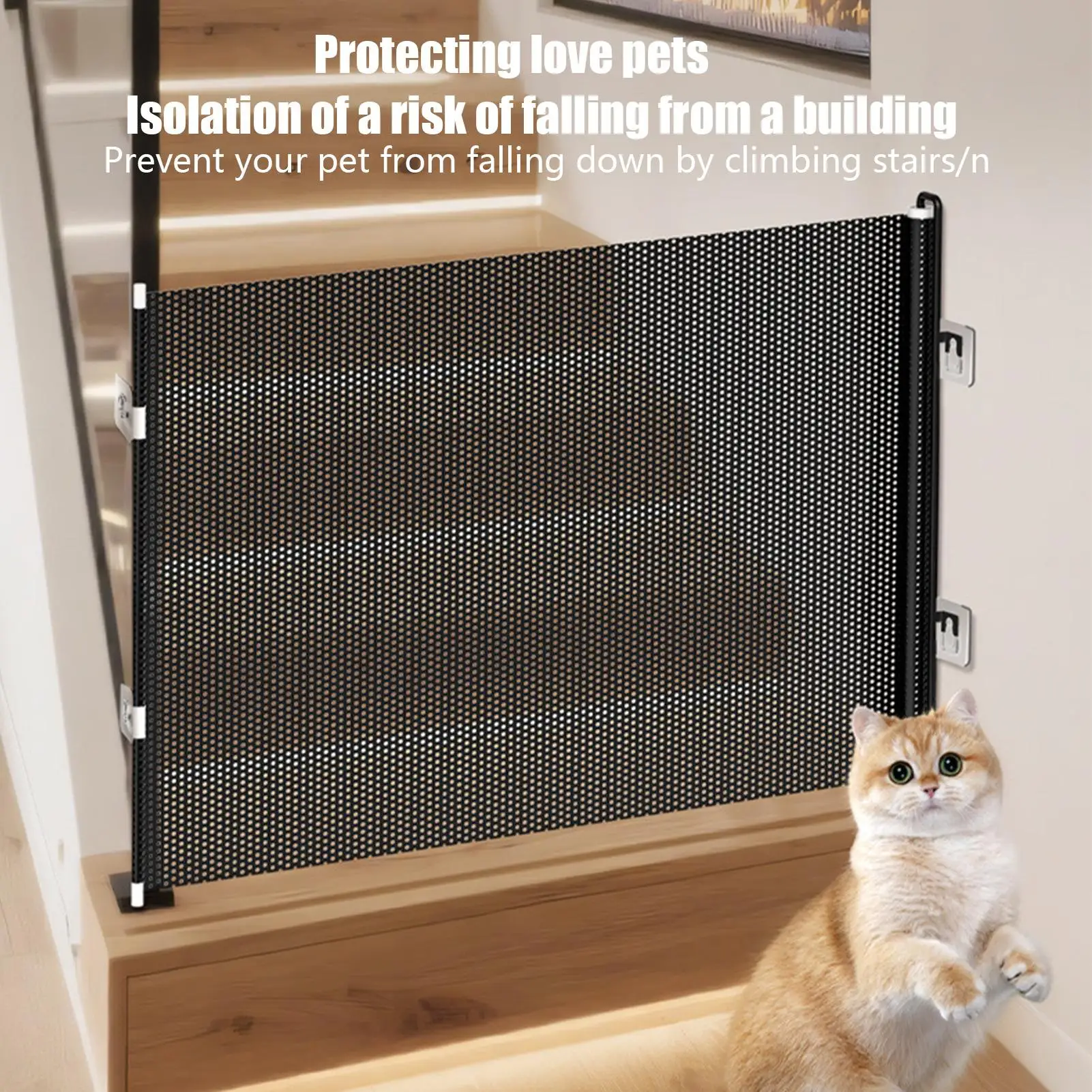 Portão Retrátil de PVC para Cães e Gatos com Montagem Sem Furos - Imagem 3