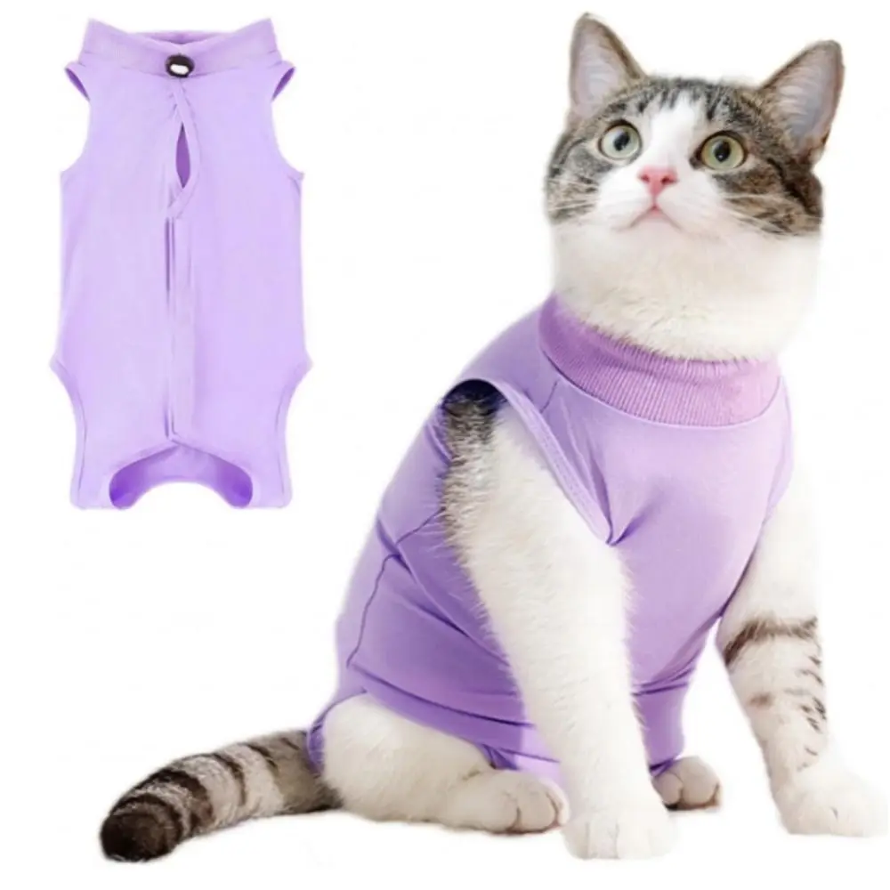 Roupa de Recuperação para Gatos de Poliéster Macio Pós-Cirúrgica - Imagem 5