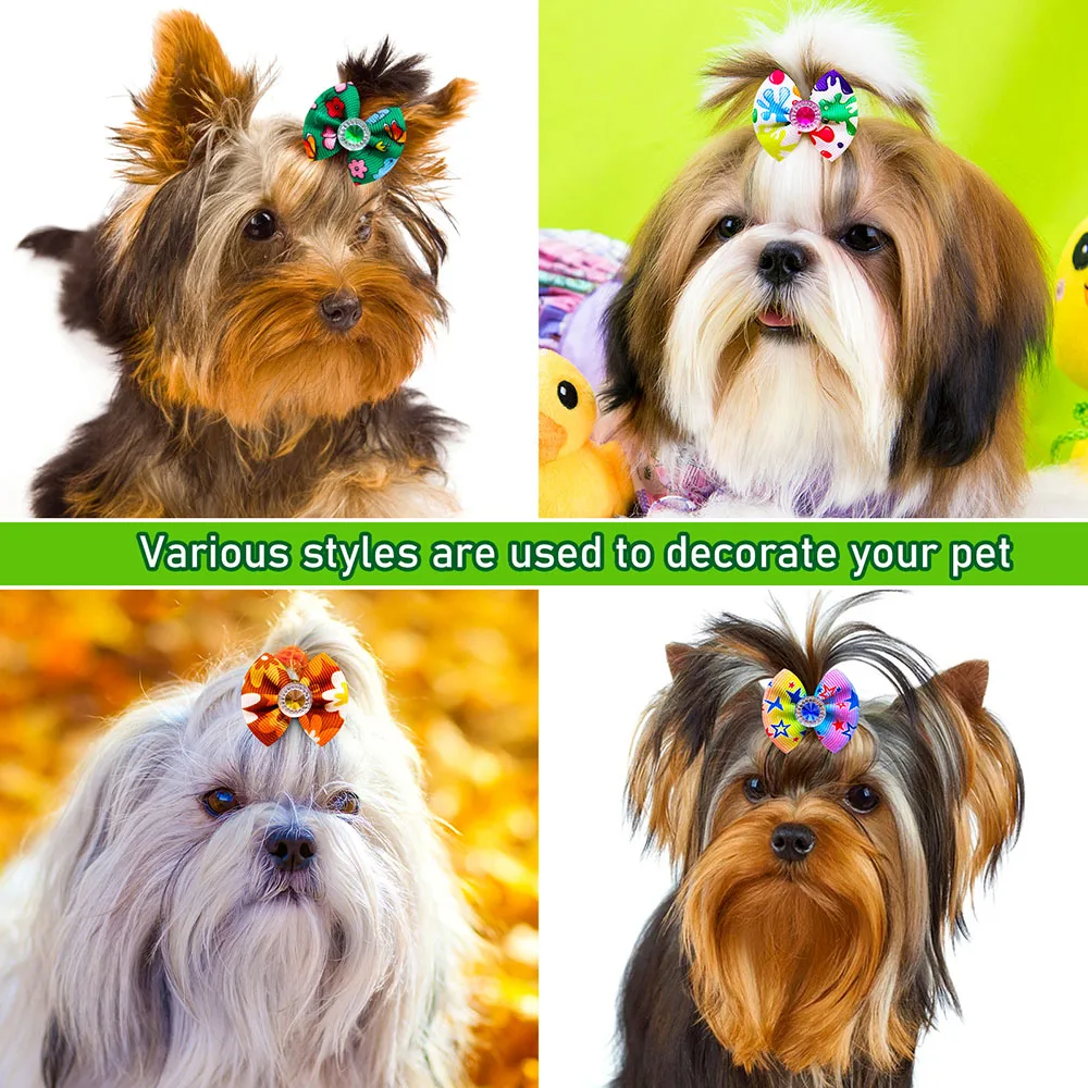 Laços de Cabelo para Cães e Gatos com Elástico em Cores Variadas - Imagem 4