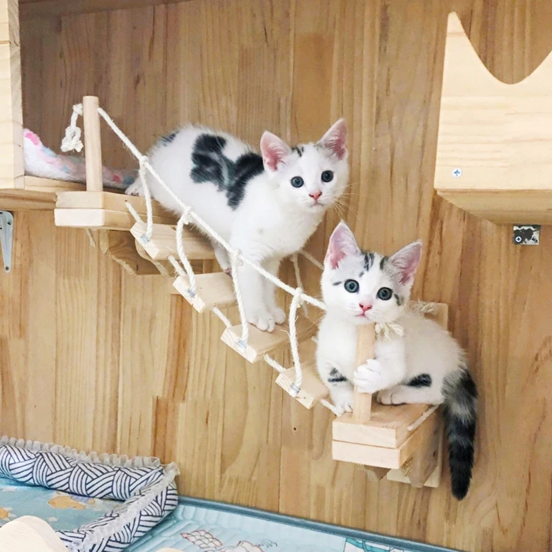 Ponte de Escalada para Gatos de Parede Sisal e Madeira 90 cm - Imagem 2