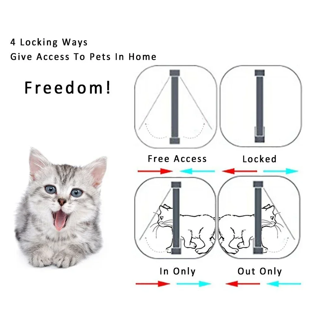 Porta para Cães e Gatos de Plástico ABS com Trava de 4 Vias - Imagem 4