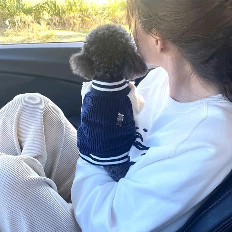 Jaqueta de Beisebol para Cães e Gatos Pequenos com Bordado - Imagem 4