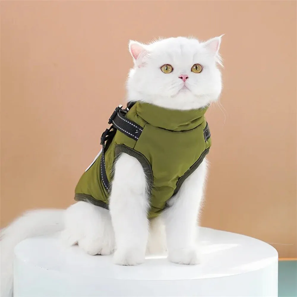 Colete de Algodão para Cães e Gatos Impermeável com Peito e Costas - Imagem 5