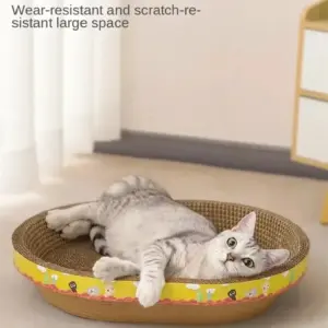 arranhador para gatos oval de papelão