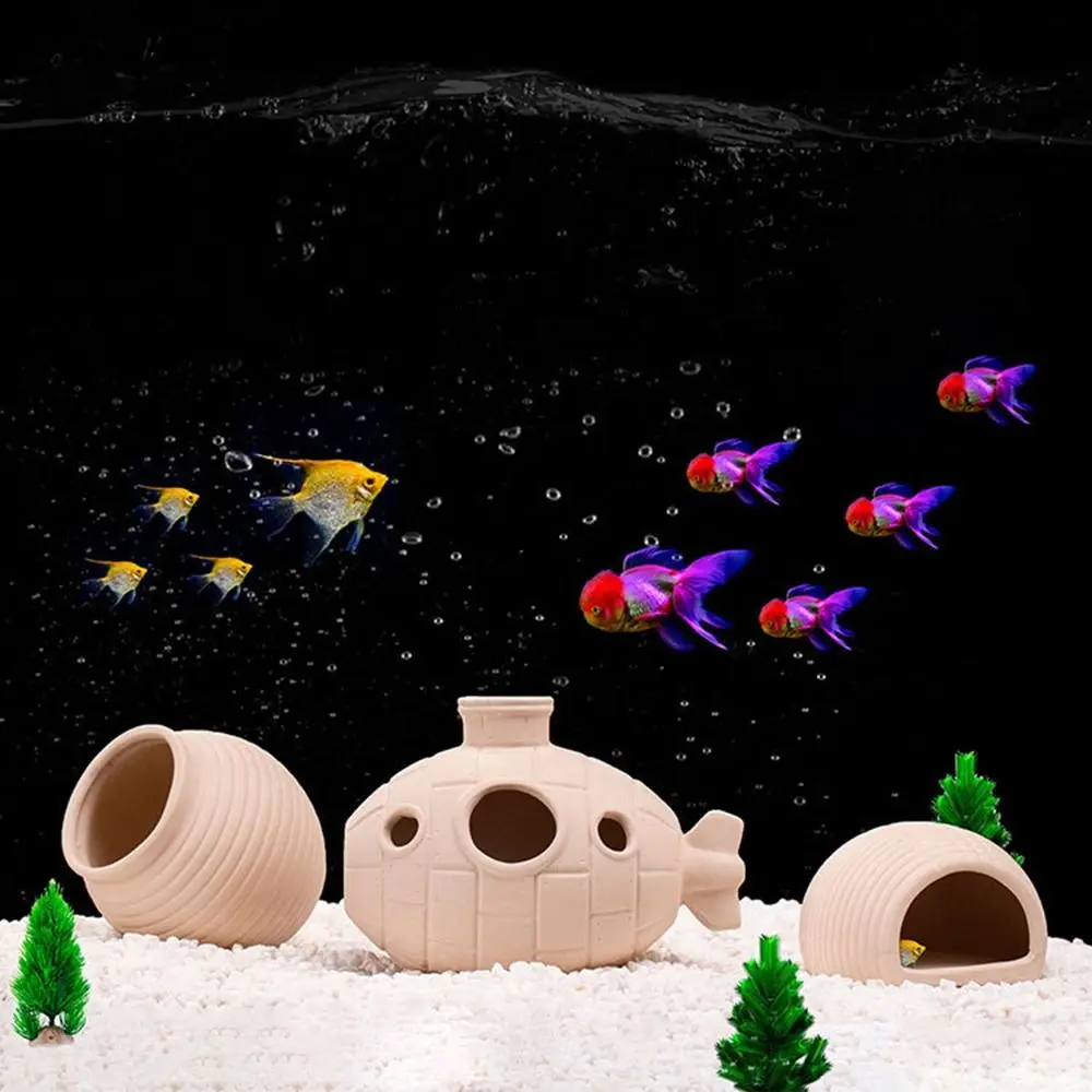 Caverna de Cerâmica para Camarões e Peixes de Aquário Decorativa - Imagem 2
