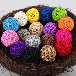 brinquedo bola de rattan para pássaros