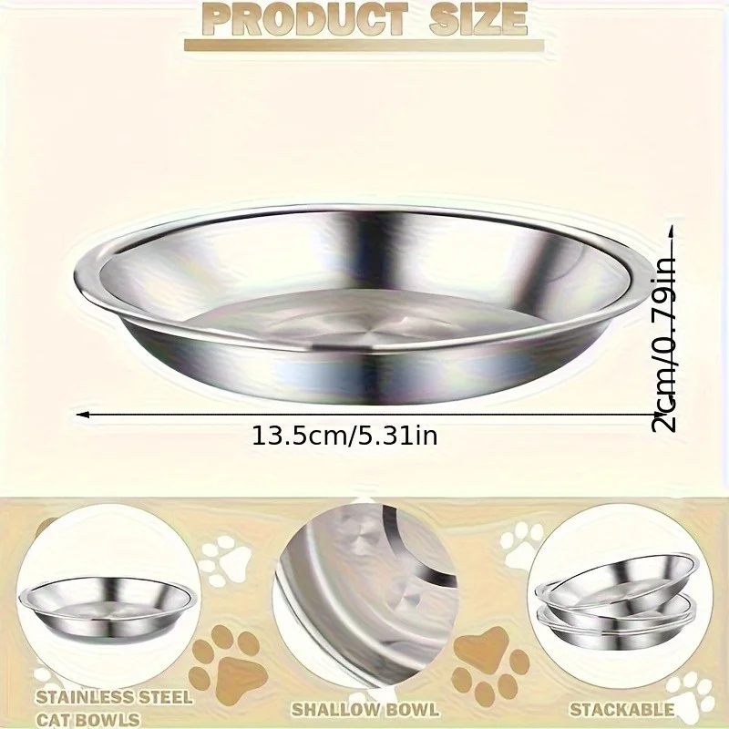 Tigela para Gatos em Aço Inoxidável Antiderrapante - Imagem 4