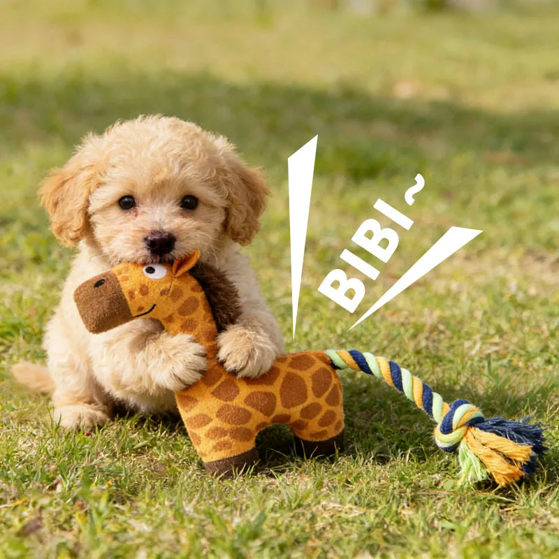 Brinquedo de Pelúcia Pet Zoo para Cães com Apito e Corda de 49 cm - Imagem 2