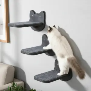 prateleira de escalada para gatos de madeira