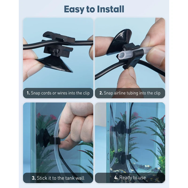 Clipes de Sucção para Aquário de Plástico ABS com Ventosa Forte - Imagem 3
