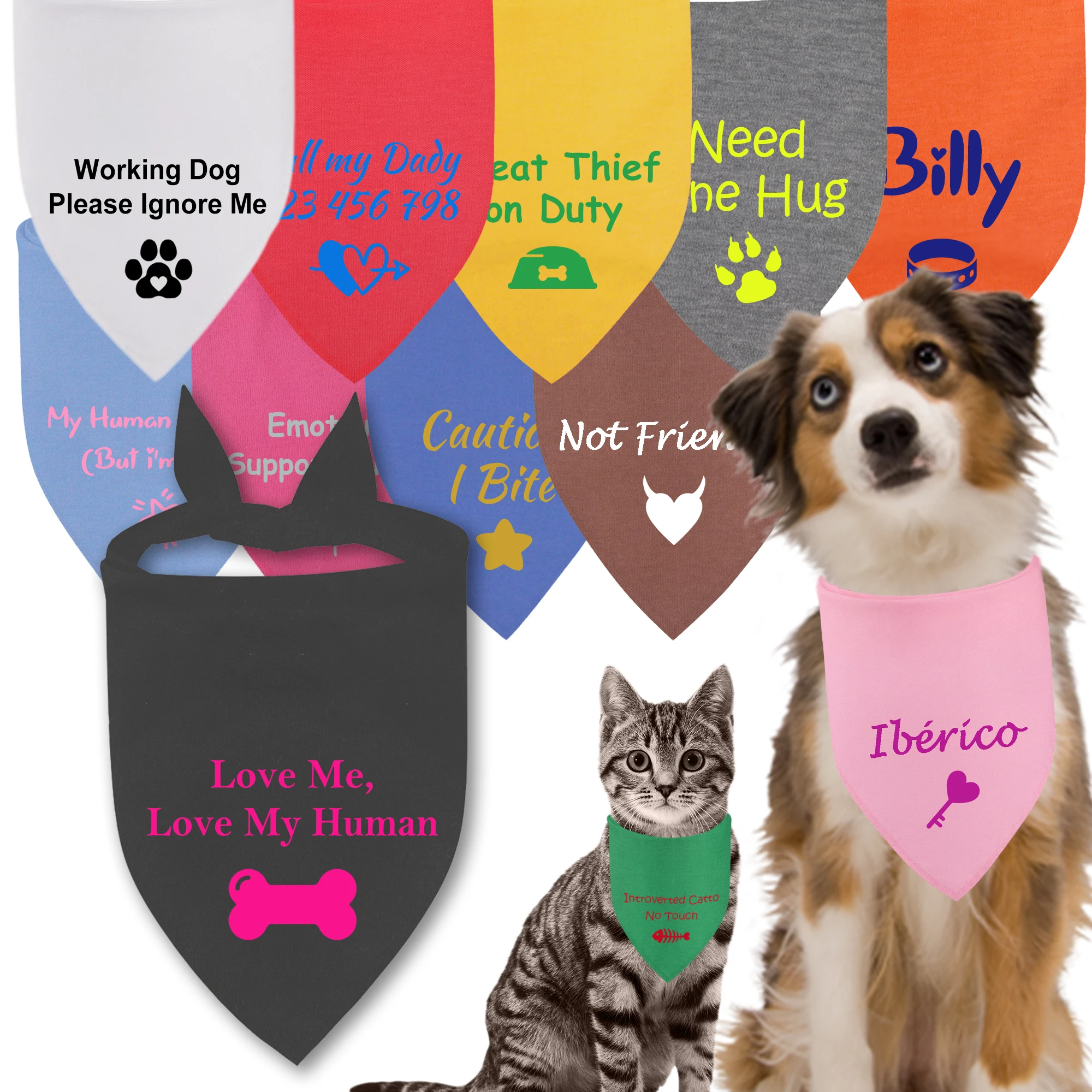 bandana personalizável para cães e gatos