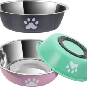 tigela de aço inoxidável para cães e gatos