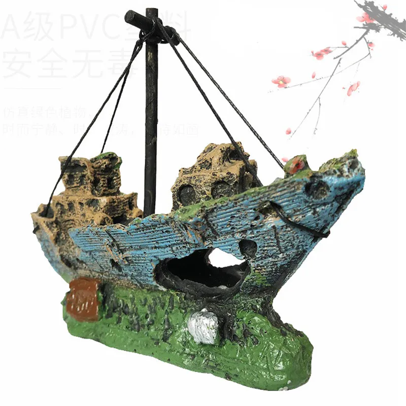 Decoração de Aquário Navio Pirata de Resina para Aquário - Image 2