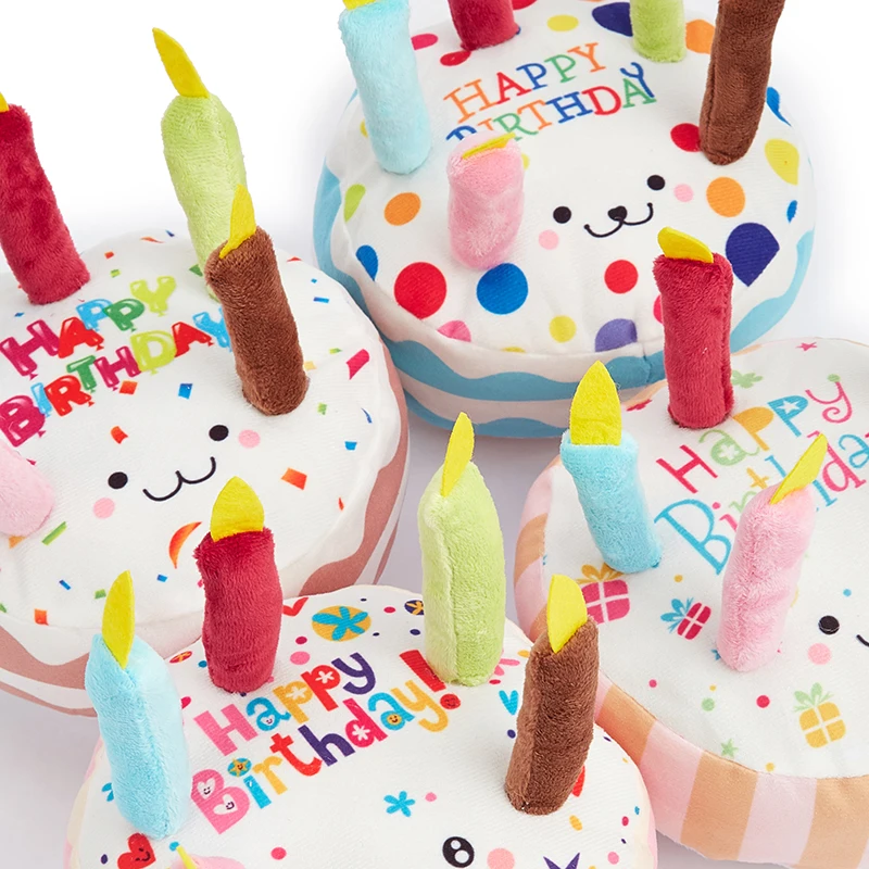 Brinquedo Bolo de Aniversário para Cães de Pelúcia com Som - Image 4