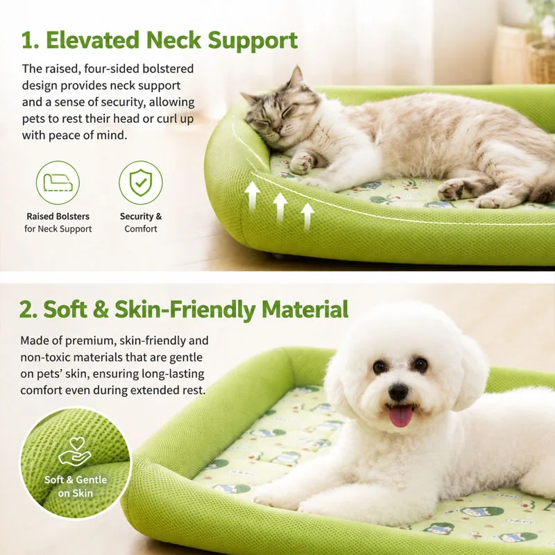 Cama Refrescante para Cães e Gatos de Malha 3D com Base Antiderrapante - Imagem 3