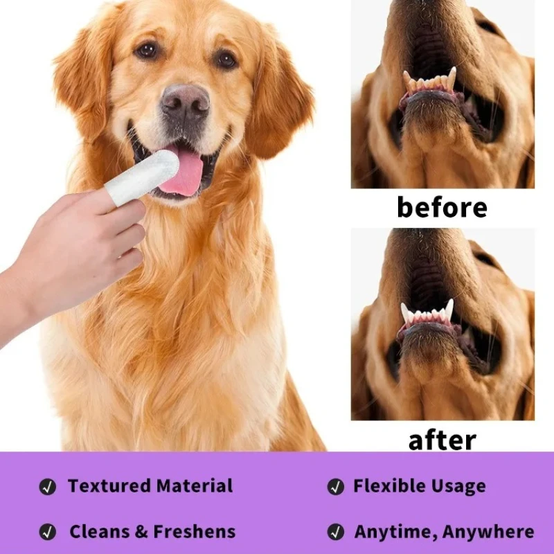 Lenços Umedecidos para Limpeza Oral de Cães e Gatos Descartáveis - Imagem 2