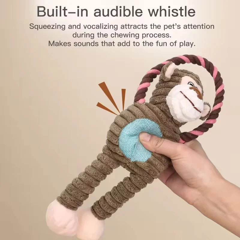 Brinquedo de Pelúcia para Cães com Apito Interno Resistente à Mastigação - Imagem 5