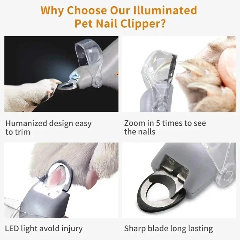 Cortador de Unhas Pet com LED para Cães e Gatos Pequenos e Médios - Imagem 3
