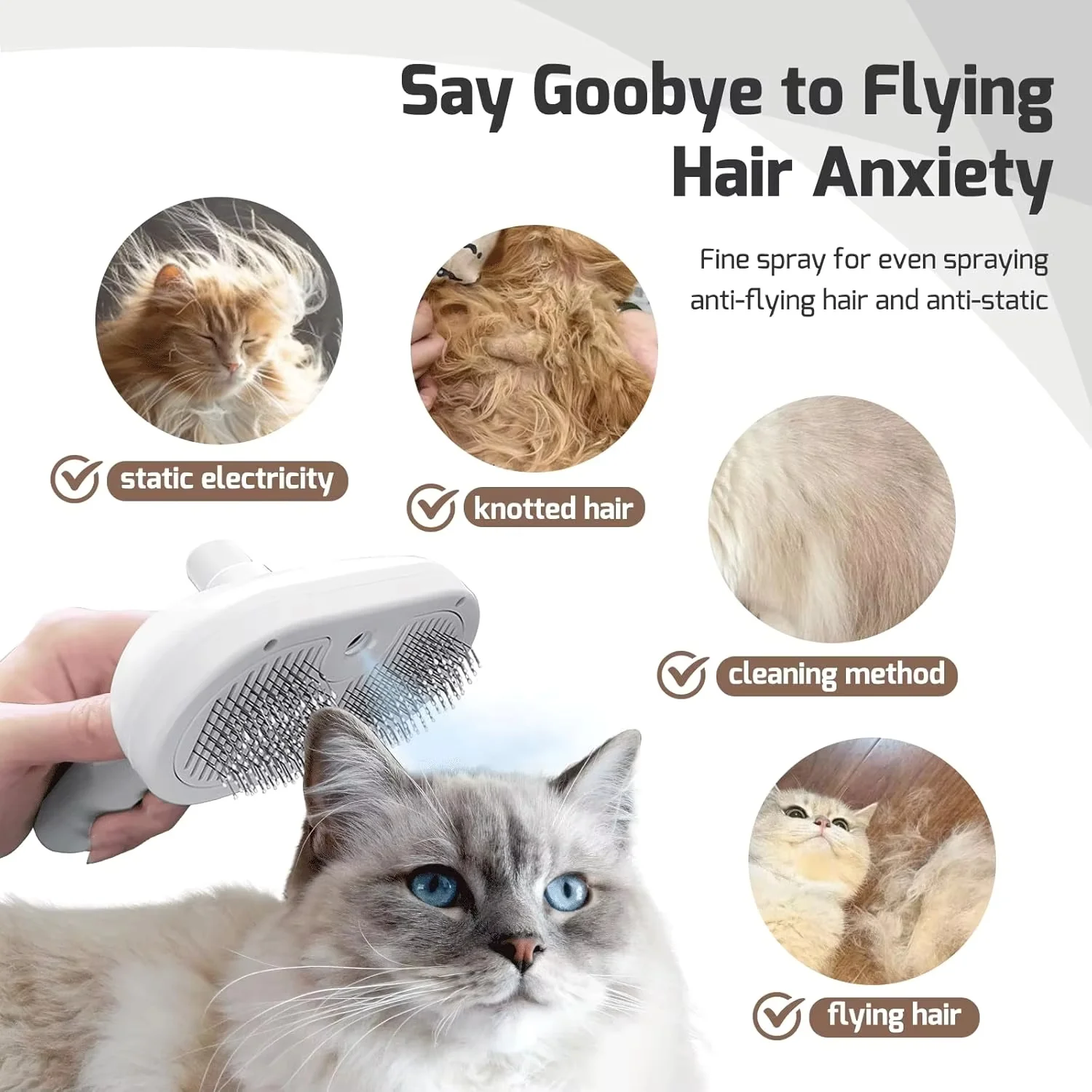 Escova Pulverizadora para Cães e Gatos com Névoa de Água - Imagem 2
