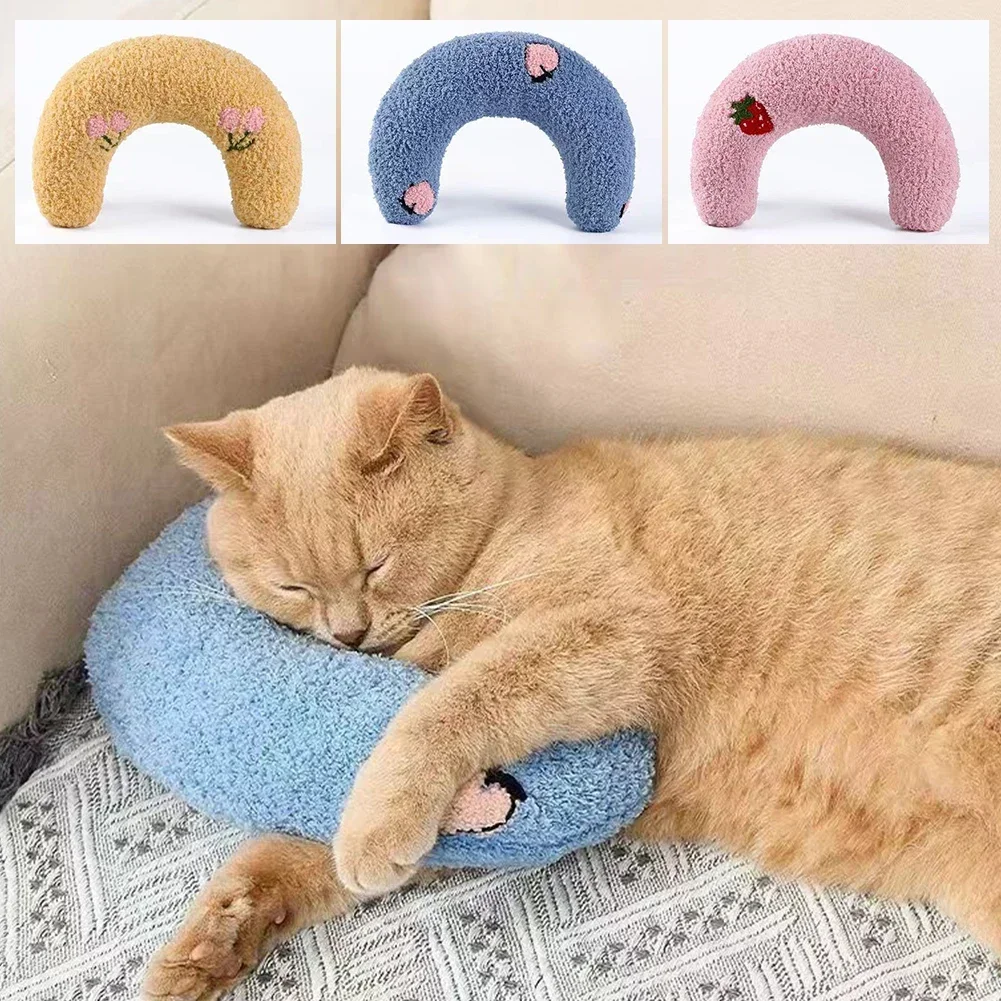 Travesseiro para Cães e Gatos Pequenos em U de Tecido para Pescoço - Imagem 4