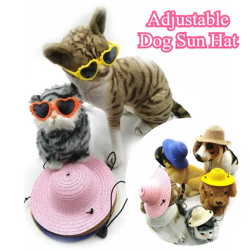 Chapéu de Sol para Cães e Gatos de Palha com Alça Ajustável - Image 2
