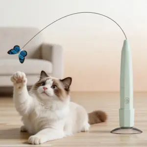 brinquedo elétrico interativo para gatos borboleta