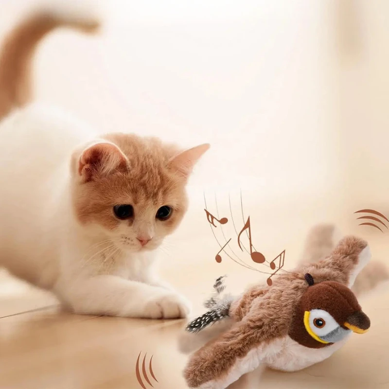 Brinquedo de Pássaro para Gato Ativado por Toque Recarregável - Image 2