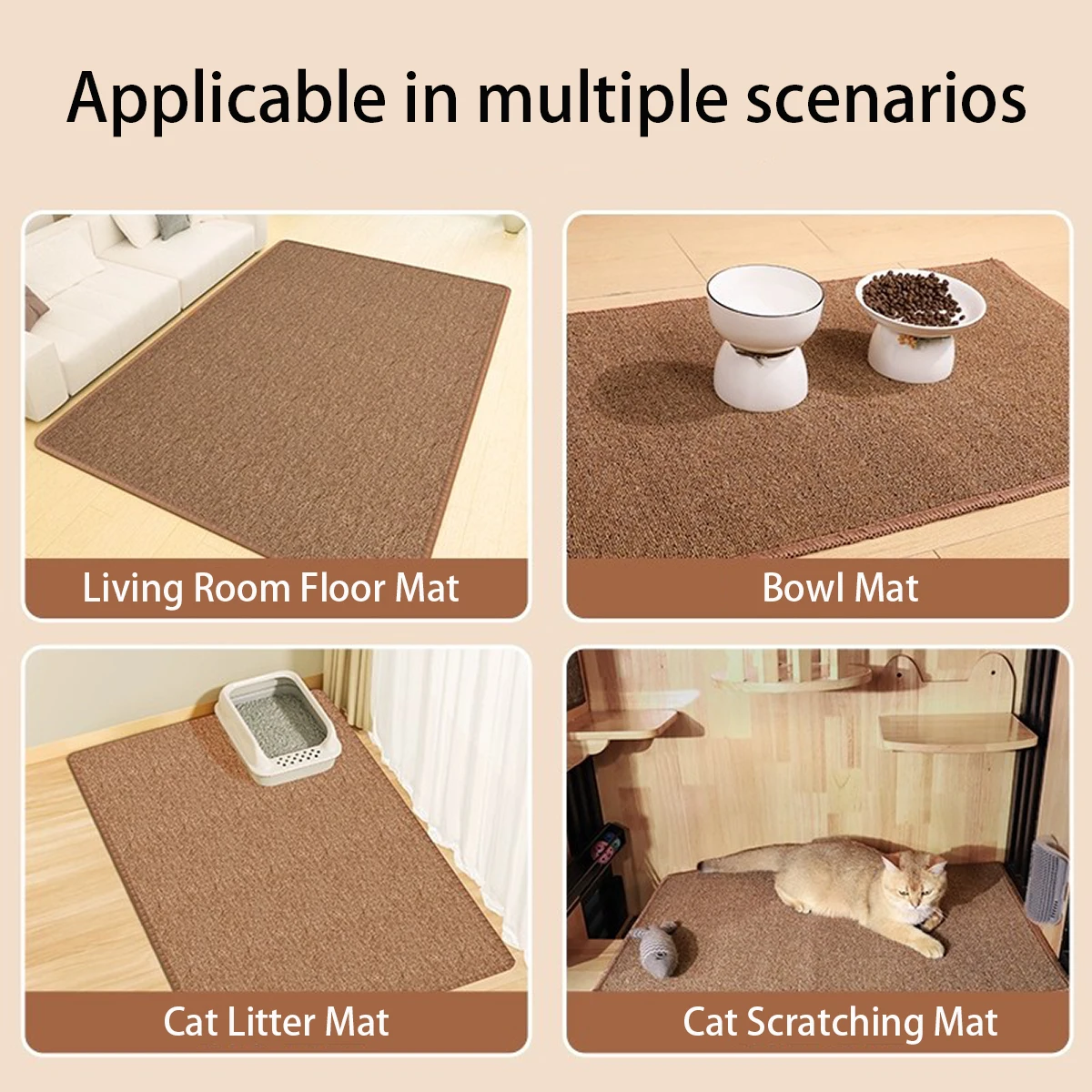 Tapete Arranhador para Gatos de Sisal Sintético Antiderrapante - Imagem 3