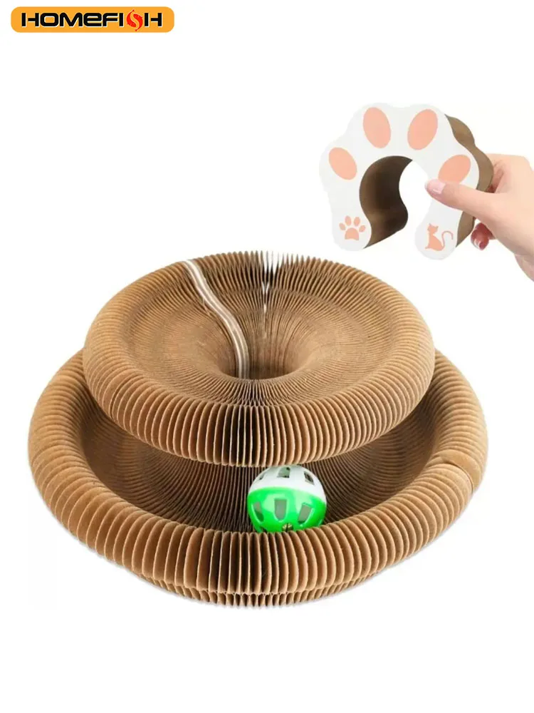 Arranhador Redondo para Gatos de Papelão Ondulado de Nível Duplo - Image 2