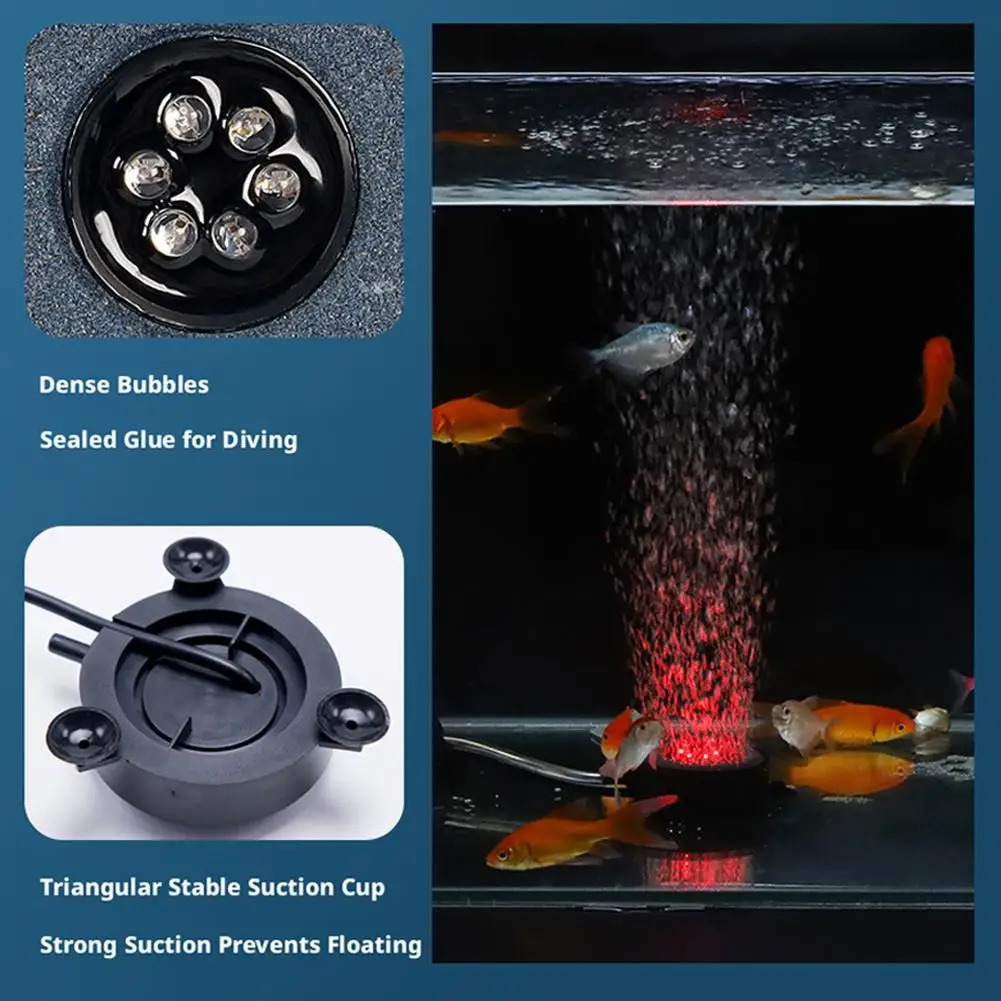 Luminária LED Subaquática para Aquário com Bolhas de Ar Coloridas - Imagem 3