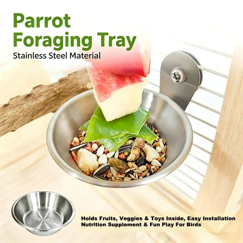 Garfo de Frutas Aço Inoxidável para Pássaros 7,5x13cm Encaixe na Gaiola - Image 5