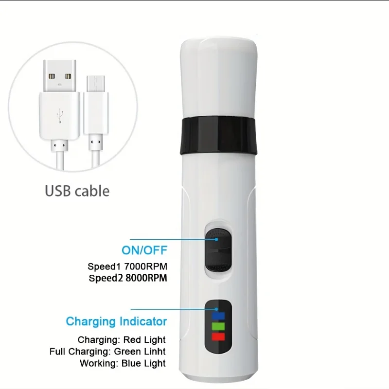Cortador de Unhas Elétrico para Cães e Gatos Pequenos a Médios USB Recarregável - Image 4